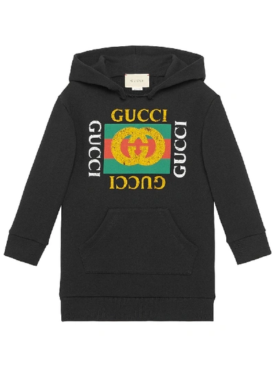Shop Gucci Children's Dress With  Logo In Black