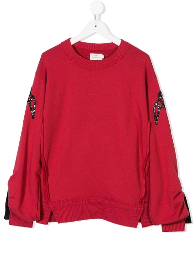 Shop Andorine Embroidered Sweatshirt In Red