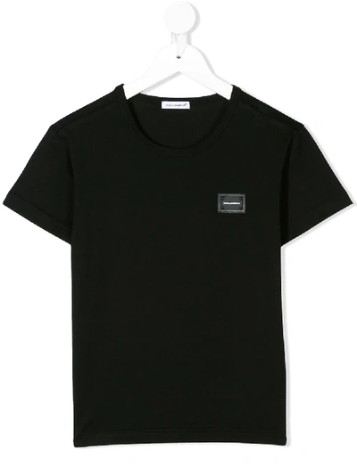 Shop Dolce & Gabbana T-shirt Mit Logo-schild In Black