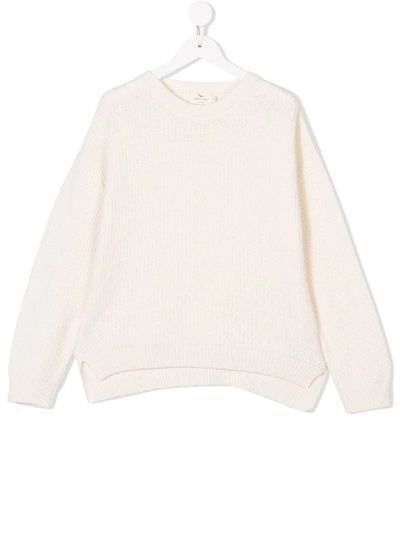 Shop Andorine Ribbed Knit Sweater In White