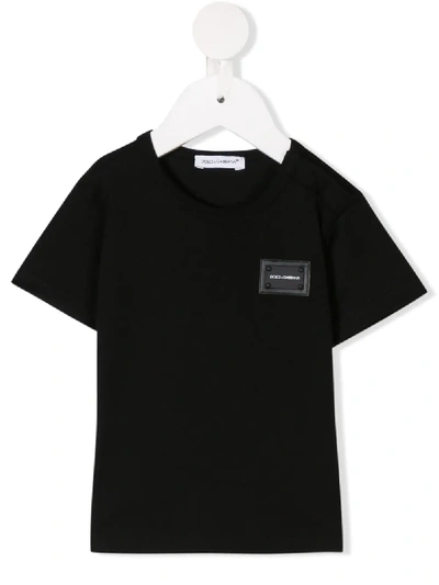 Shop Dolce & Gabbana Logo-appliqué Cotton T-shirt In Black