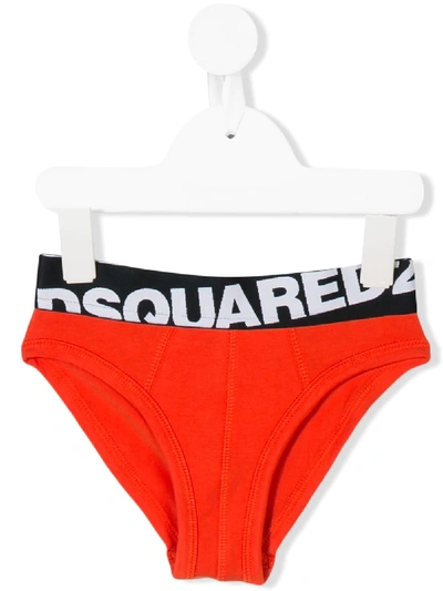 Shop Dsquared2 Logo Brief In Yellow