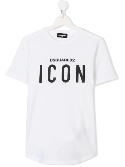Shop Dsquared2 Teen Icon Print T-shirt In White