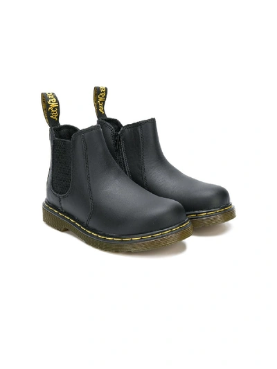 Dr. Martens Kids' 2976 Platform Leather Chelsea Boots 6-10 Years In Black |  ModeSens