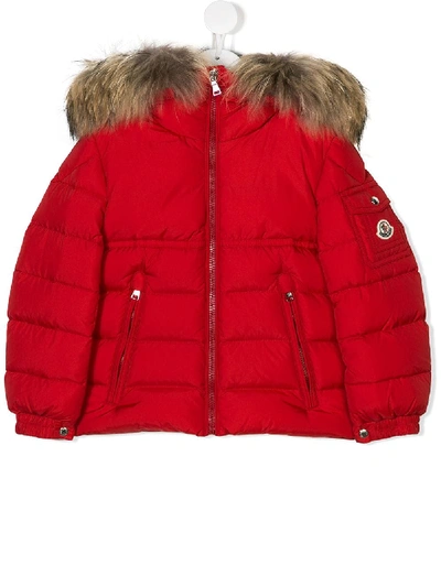 Shop Moncler Hooded Padded Jacket In Red