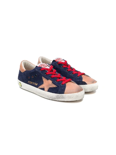 Shop Golden Goose Superstar Sneakers In Blue