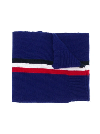 logo stripe knitted scarf