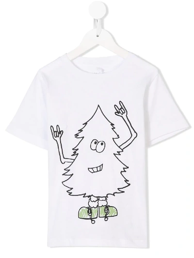 Stella Mccartney Christmas Tree Print T-shirt In White