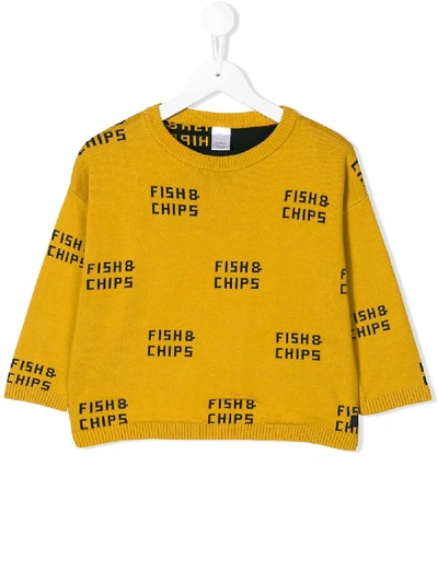 Shop Tiny Cottons Fish & Chips Sweater In Yellow