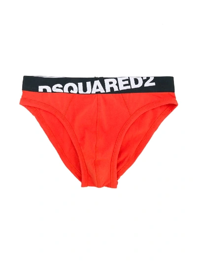Shop Dsquared2 Logo Briefs In Yellow
