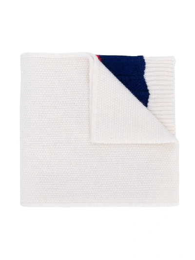 Shop Gucci Chunky Colour Block Scarf In White