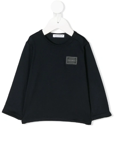 DOLCE & GABBANA LOGO PATCH LONG SLEEVE TOP 