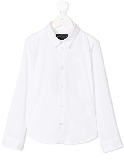 Shop Emporio Armani Classic Buttoned Shirt In White