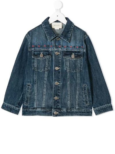 Shop Gucci Magic  Denim Jacket In Blue