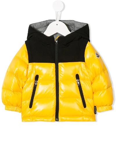 Shop Moncler Padded Coat In Yellow