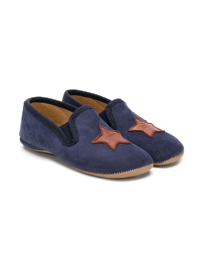 Shop Pèpè Star Patch Loafers In Blue