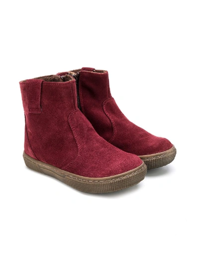 Shop Pèpè Side Zip Boots In Red