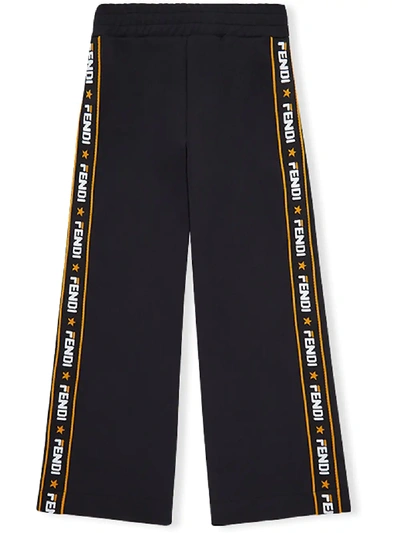 Shop Fendi Logo Trousers In Black