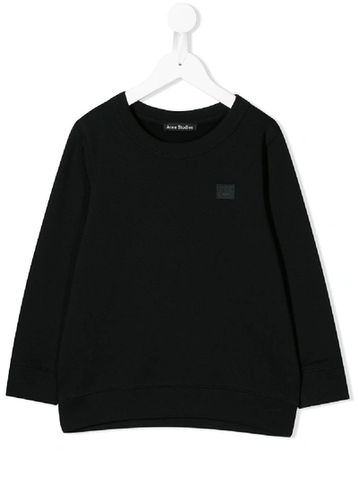 Shop Acne Studios Mini Fairview Face Sweatshirt In Black