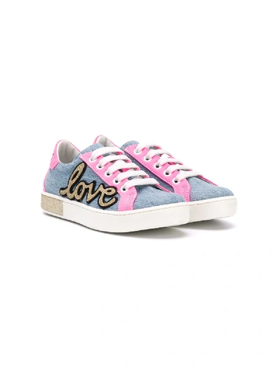 Shop Am66 Teen Love Colour-block Sneakers In Blue