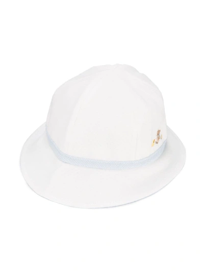 Shop Familiar Bear Logo Sun Hat In White