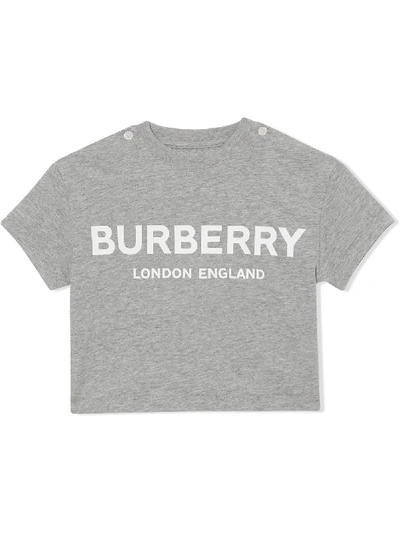 Shop Burberry Logo Print T-shirt In Grey