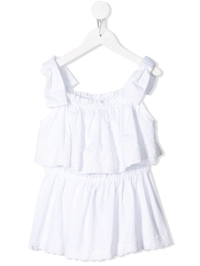 Dolce & Gabbana Sleeveless Ruffle Top In White