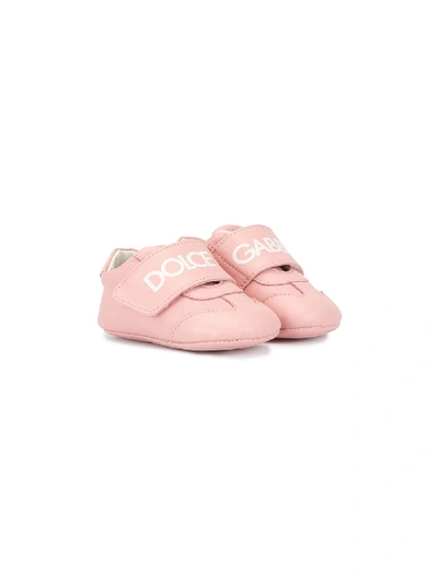 Shop Dolce & Gabbana Touch Strap Pre-walkers In Pink