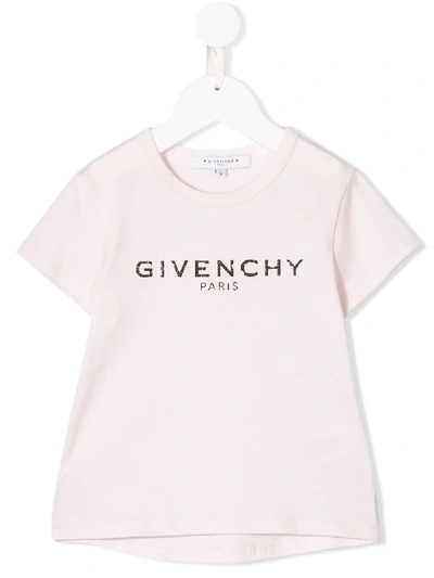 Shop Givenchy Distressed Logo T-shirt In Pink