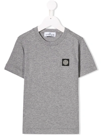 Shop Stone Island Junior Logo Patch T-shirt In Grey