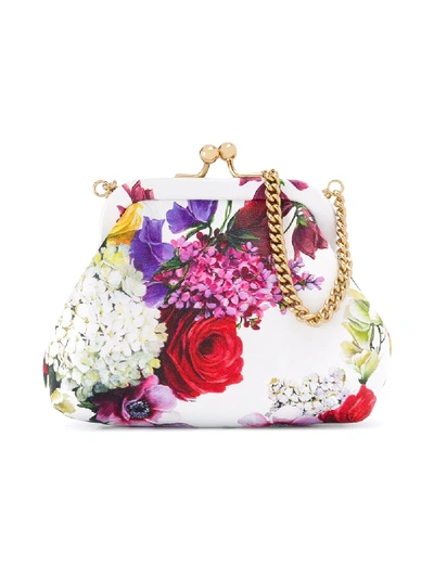 Shop Dolce & Gabbana Floral Shoulder Bag In White