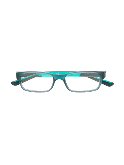 Nike Rectangle Frame Glasses In Blue
