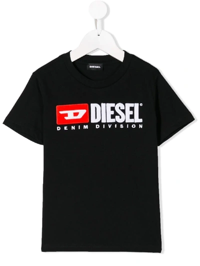 Shop Diesel Contrast Logo T-shirt In Black