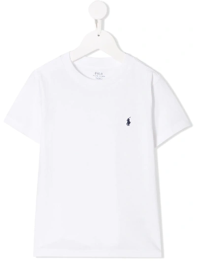Shop Ralph Lauren Logo Embroidered T-shirt In White
