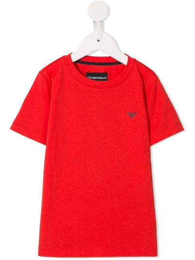 Shop Emporio Armani Logo Print T-shirt In Red