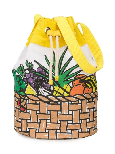 Shop Stella Mccartney Fun Fruit Bucket Bag In White