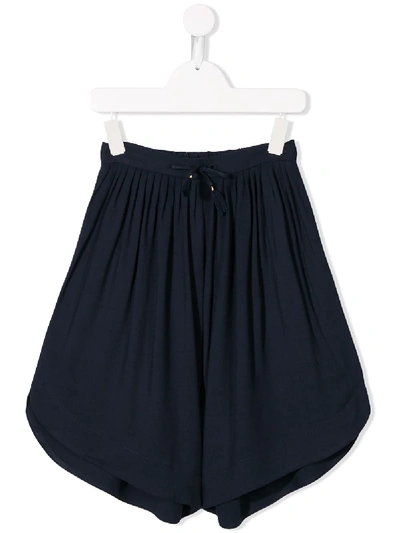 Shop Chloé Oversized Drawstring Shorts In Blue