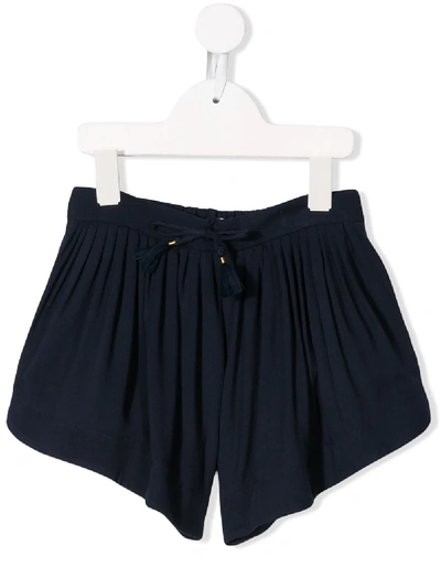 Chloé Pleated Shorts In Blue