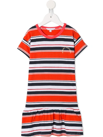 Shop Little Marc Jacobs Striped Logo T-shirt In White
