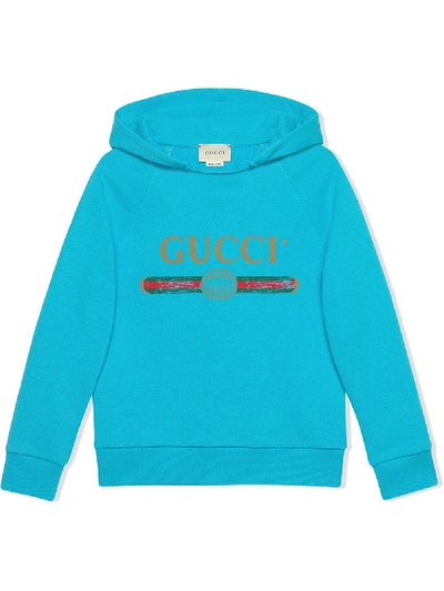 Shop Gucci Children's Sweatshirt With  Logo In Blue