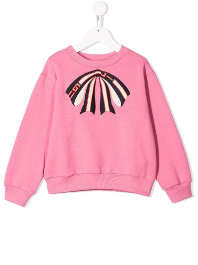 Shop Gucci Logo Bow Sweatshirt In Pink