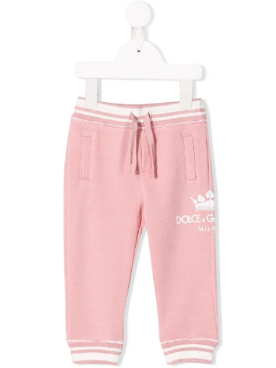 Shop Dolce & Gabbana Logo Track Pants In Pink