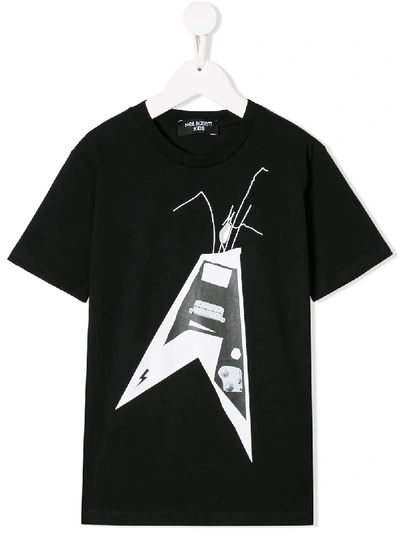 Shop Neil Barrett Graphic Print T-shirt In Black