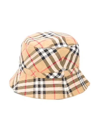 Shop Burberry Bucket Hat In Neutrals