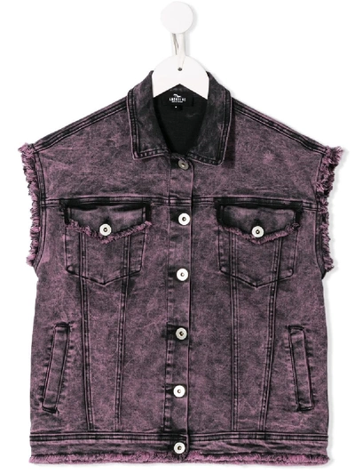 Shop Andorine Oversized Sleeveless Jacket In Purple