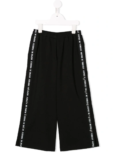 Shop Andorine Side Striped Track Pants In Black