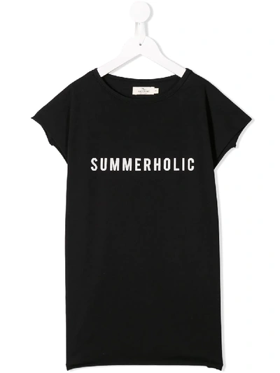Andorine Printed T-shirt Dress In Black
