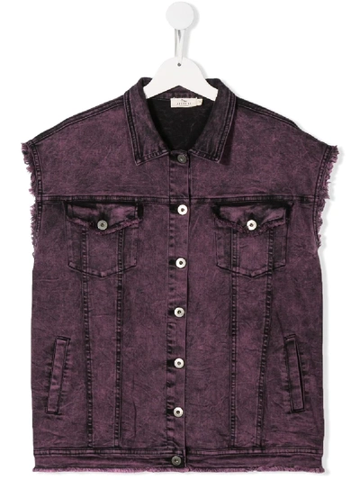 Shop Andorine Oversized Vest Jacket In Purple