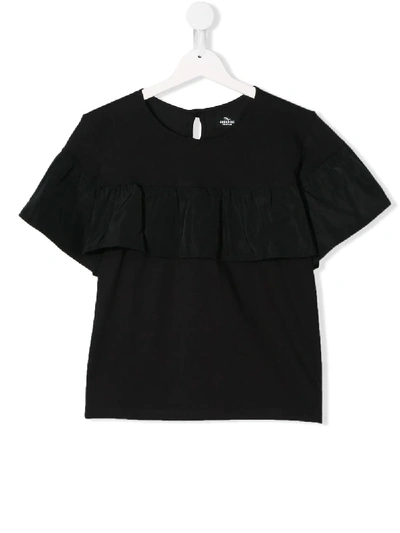 Shop Andorine Ruffle Detail T-shirt In Black