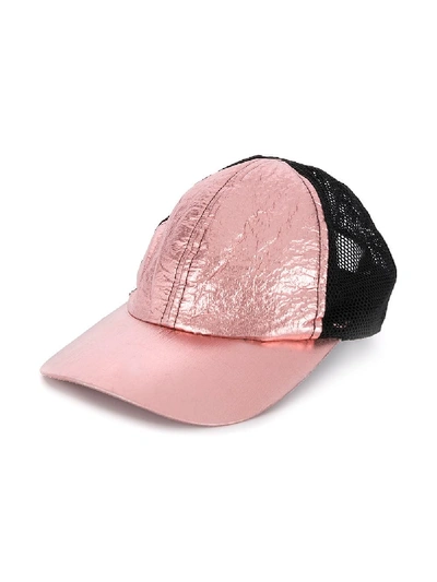 Shop Andorine Contrast Detail Baseball Cap In Pink